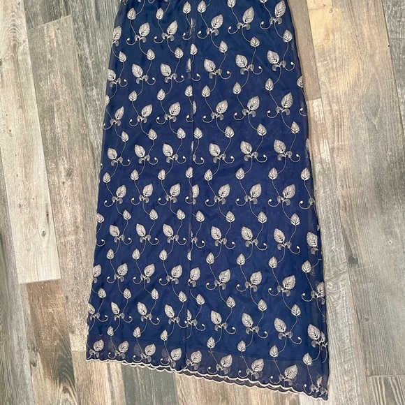 Vintage Compagnie Internationale Express Embroidery Leaves Leaf Maxi Skirt 5/6 - Picture 9 of 10